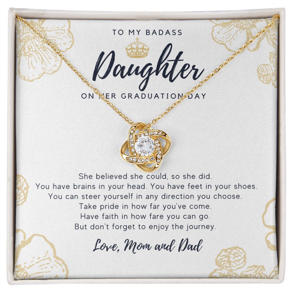 To My Badass Daughter Graduation Believe Necklace