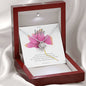 To My Wife Necklace - Pink Rose