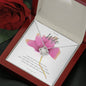 To My Wife Necklace - Pink Rose