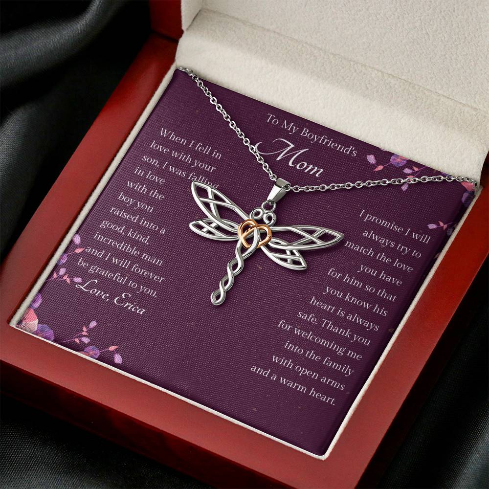 To My Boyfriend's Mom Dragonfly Necklace