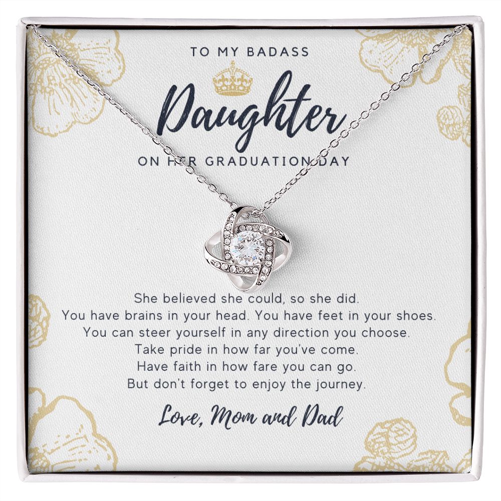 To My Badass Daughter Graduation Believe Necklace