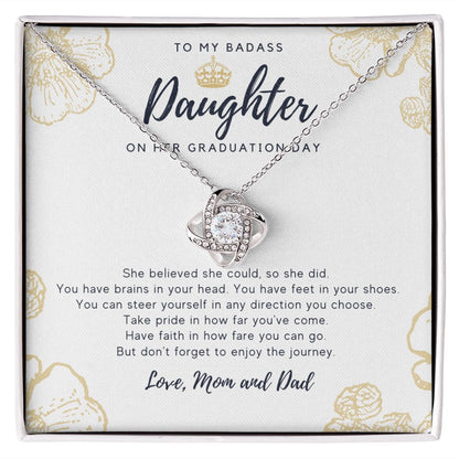 To My Badass Daughter Graduation Believe Necklace