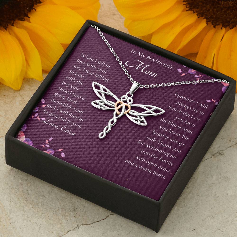 To My Boyfriend's Mom Dragonfly Necklace